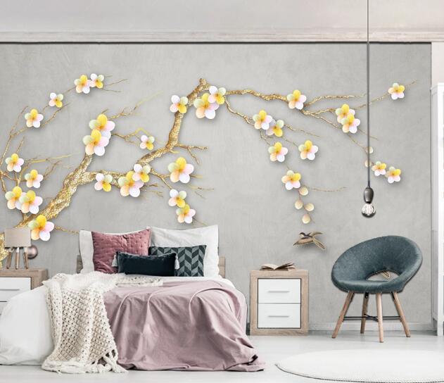 3D Yellow Plum WC1105 Wall Murals