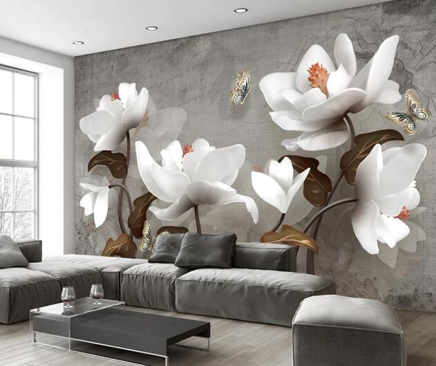 3D Flower Butterfly WC1957 Wall Murals