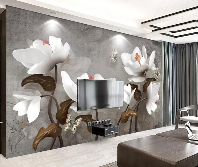 3D Flower Butterfly WC1957 Wall Murals