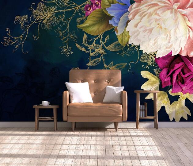 3D Peony Rose WC1337 Wall Murals