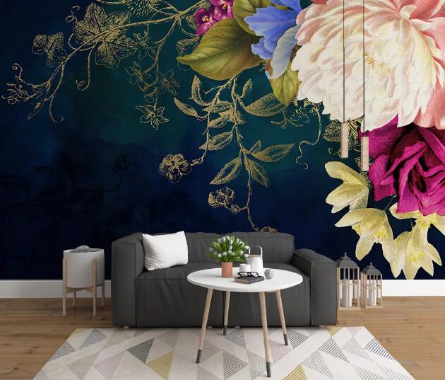 3D Peony Rose WC1337 Wall Murals