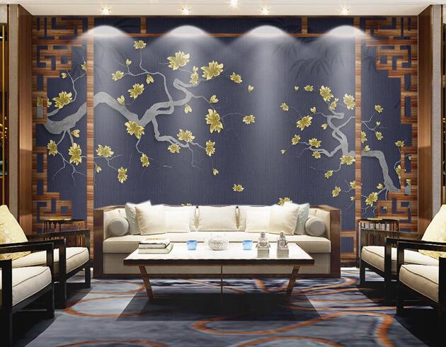 3D Tree Yellow Flower WC1822 Wall Murals