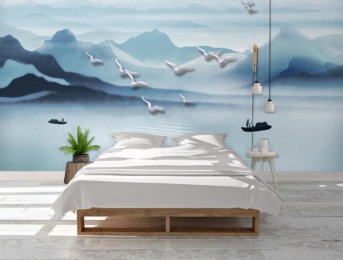 3D Pigeon Lake WC1519 Wall Murals