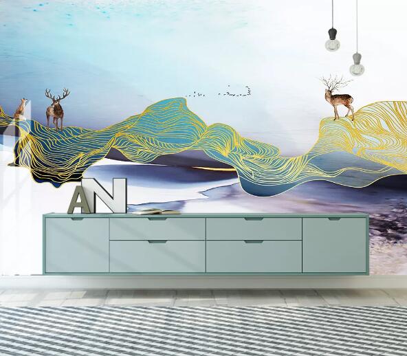 3D Deer Antlers WC1181 Wall Murals