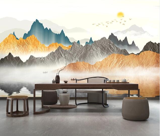 3D Valley Lake WC2086 Wall Murals