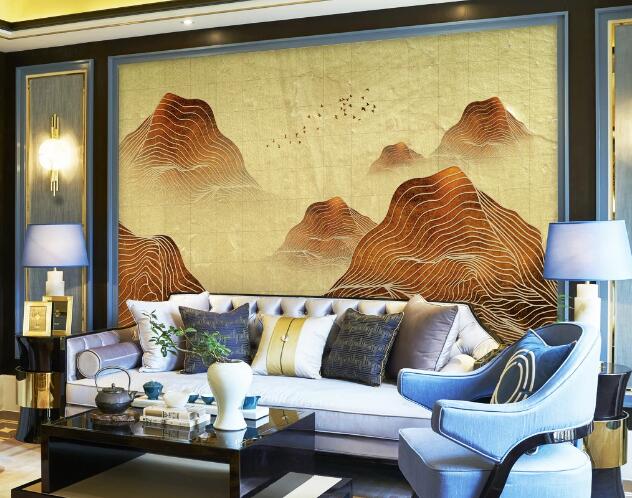 3D Yellow Mountain WC931 Wall Murals