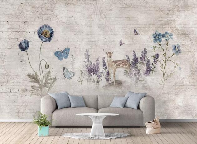 3D Violet Sika Deer WC831 Wall Murals