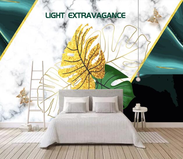 3D Leaf Green WC2317 Wall Murals