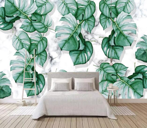 3D Painting Leaves WC2312 Wall Murals