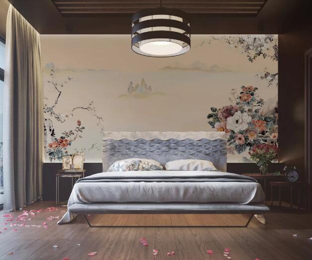 3D Cliff Peony WC1353 Wall Murals