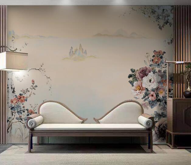 3D Cliff Peony WC1353 Wall Murals