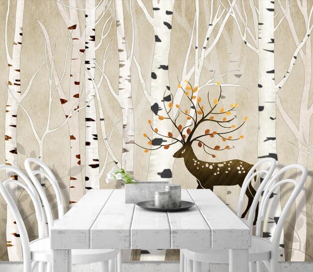 3D Forest Sika Deer WC2196 Wall Murals