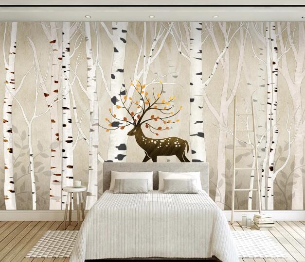 3D Forest Sika Deer WC2196 Wall Murals