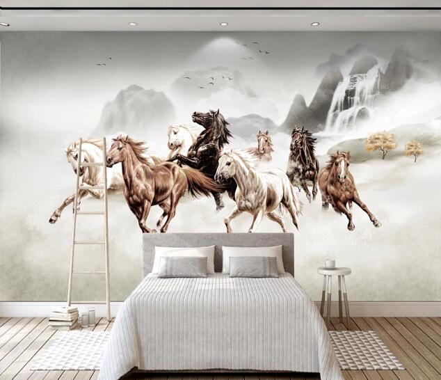 3D Waterfall Horse WC1419 Wall Murals