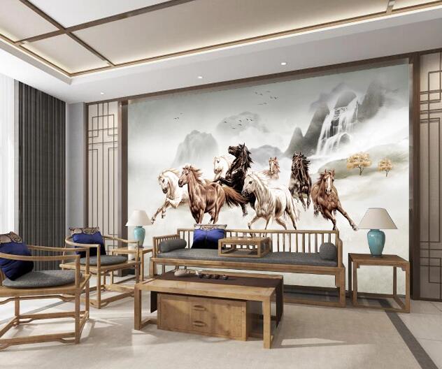 3D Waterfall Horse WC1419 Wall Murals