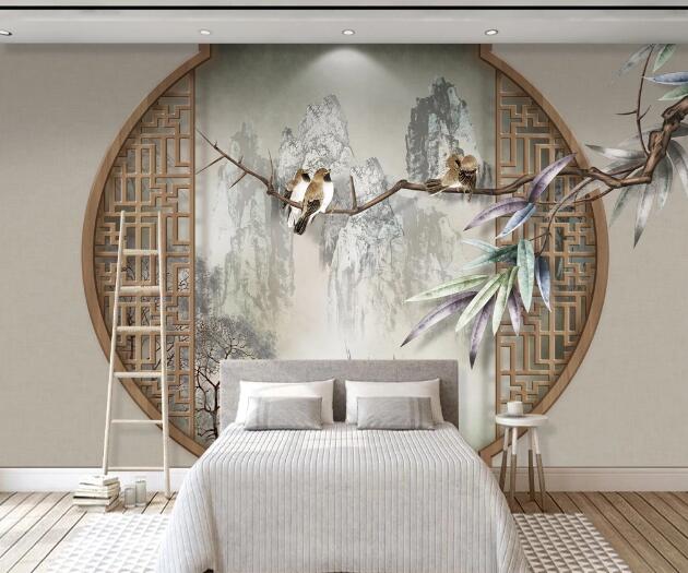 3D Leaf Bird WC1367 Wall Murals