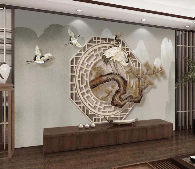 3D Crane Trunk WC1343 Wall Murals