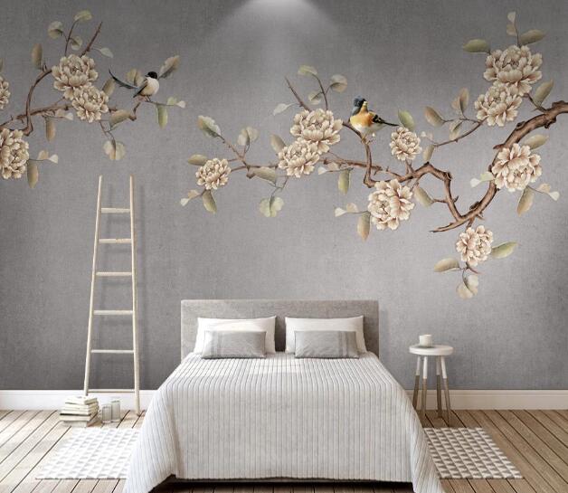 3D Peony Bird WC1339 Wall Murals