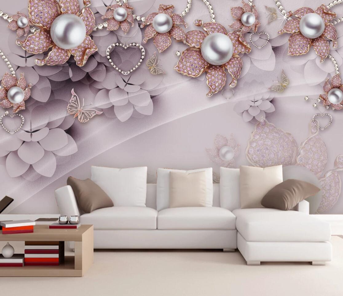 3D Rose Pearl WC247 Wall Murals