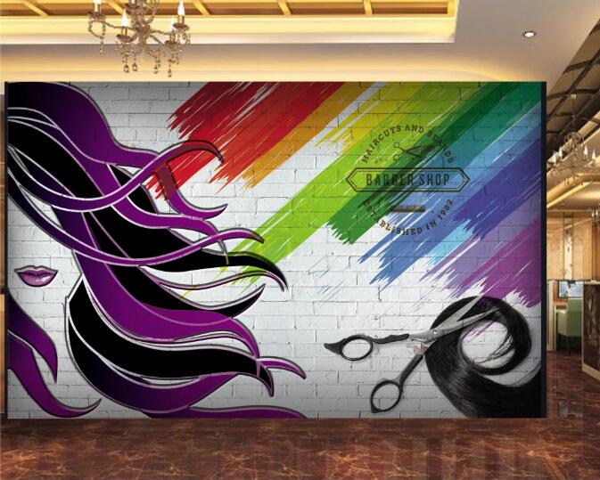 3D Purple Hair 1522 Wall Murals