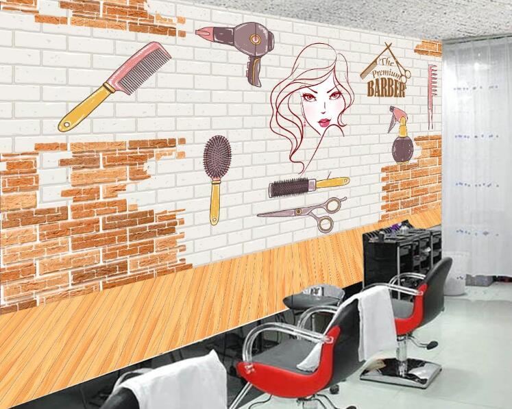 3D Red Lips Girl 1541 Wall Murals