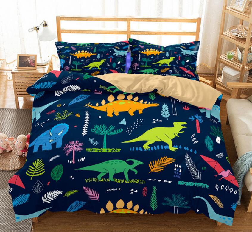 3D Dark Dinosaur 1169 Bed Pillowcases Quilt