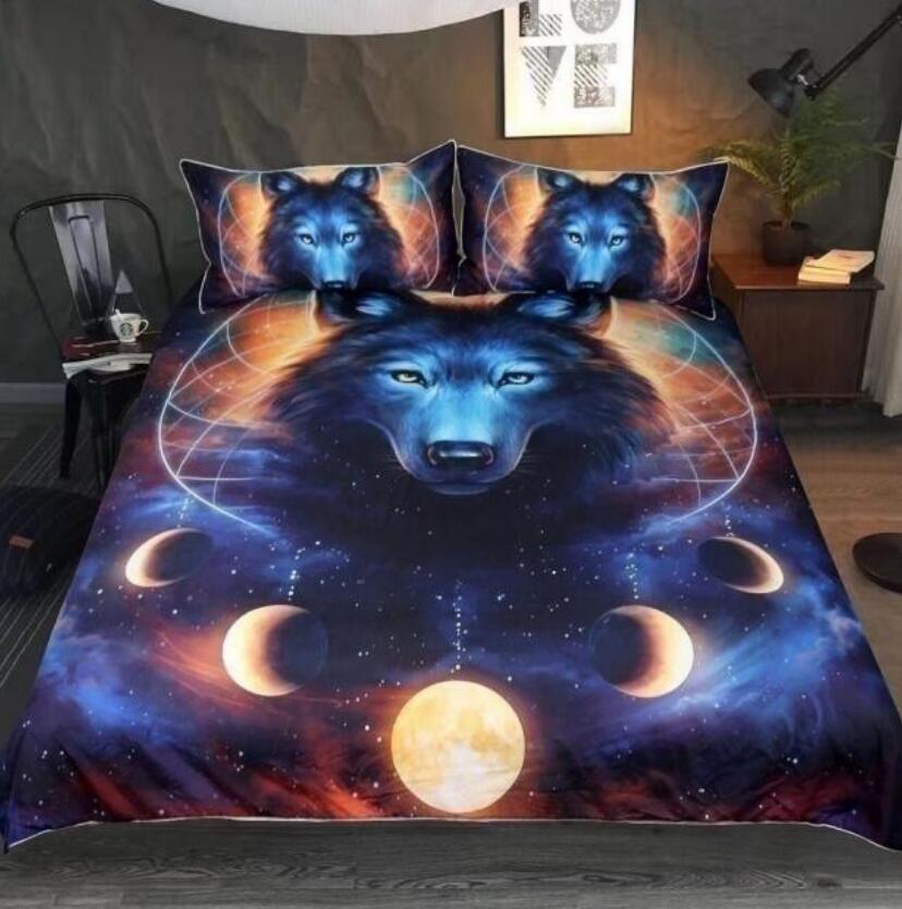 3D Wolf Moon 6601 Bed Pillowcases Quilt