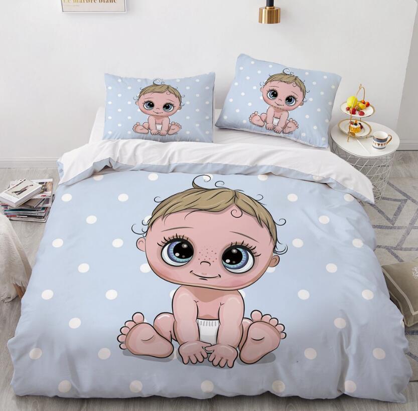 3D Cartoons Little Baby 55118 Bed Pillowcases Quilt