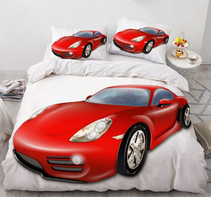 3D Red Sports Car 55109 Bed Pillowcases Quilt