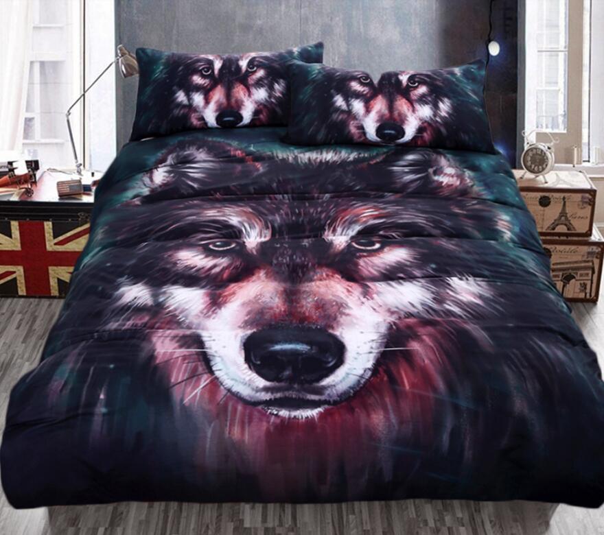 3D Oil Painting Wolf 1185 Bed Pillowcases Quilt