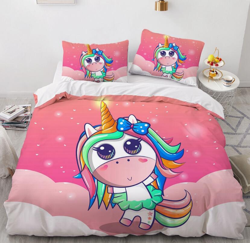 3D Cartoon Dancing Unicorn 175 Bed Pillowcases Quilt