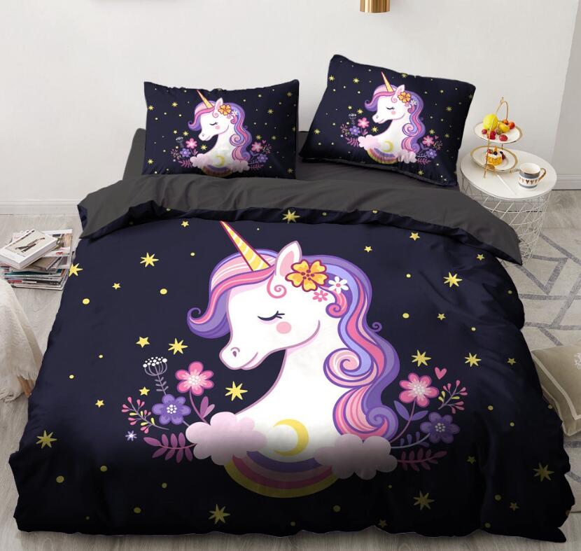 3D Unicorn 143 Bed Pillowcases Quilt