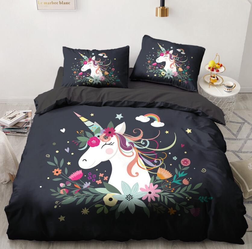 3D Unicorn Flower 146 Bed Pillowcases Quilt