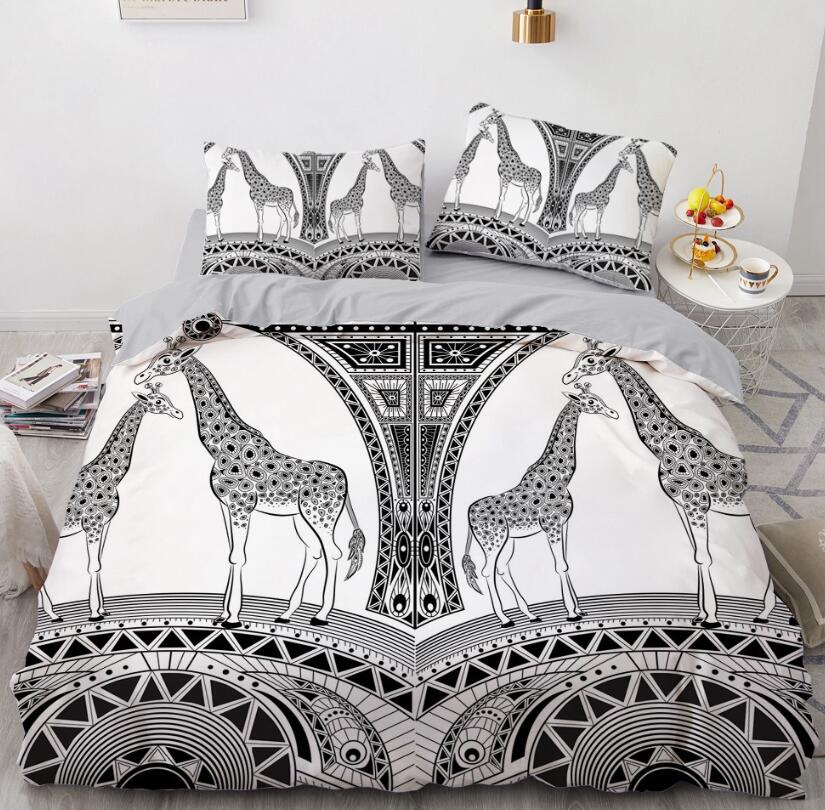 3D Black And White Giraffe 77153 Bed Pillowcases Quilt