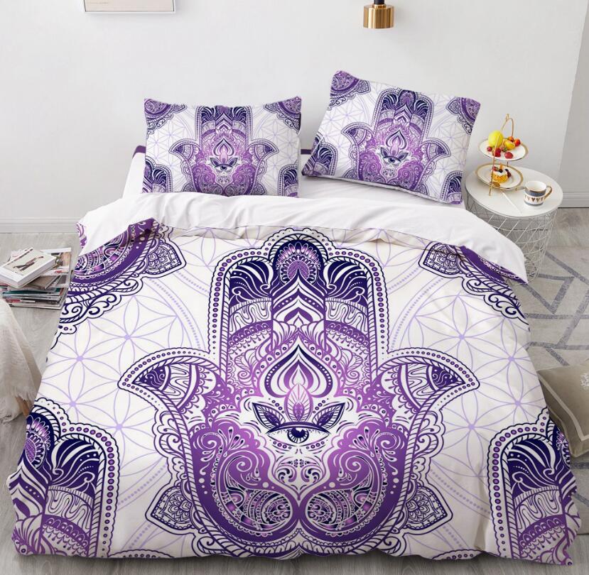 3D Purple Hand Of Fatima 77161 Bed Pillowcases Quilt