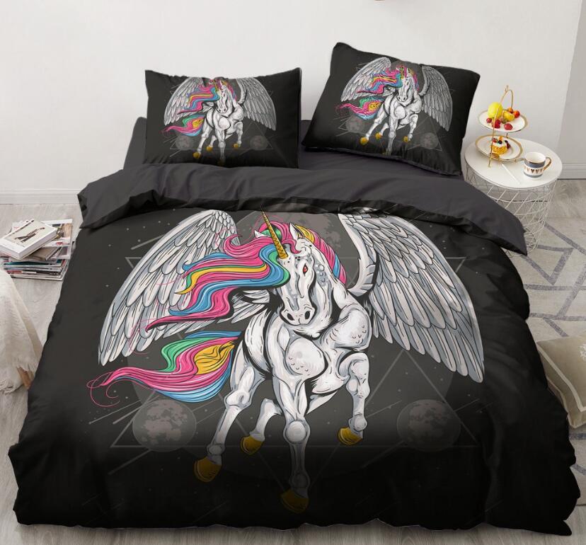 3D Unicorn 9130 Bed Pillowcases Quilt