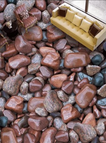 3D Red Big Stone 003 Floor Mural Wallpaper AJ Wallpaper 2 