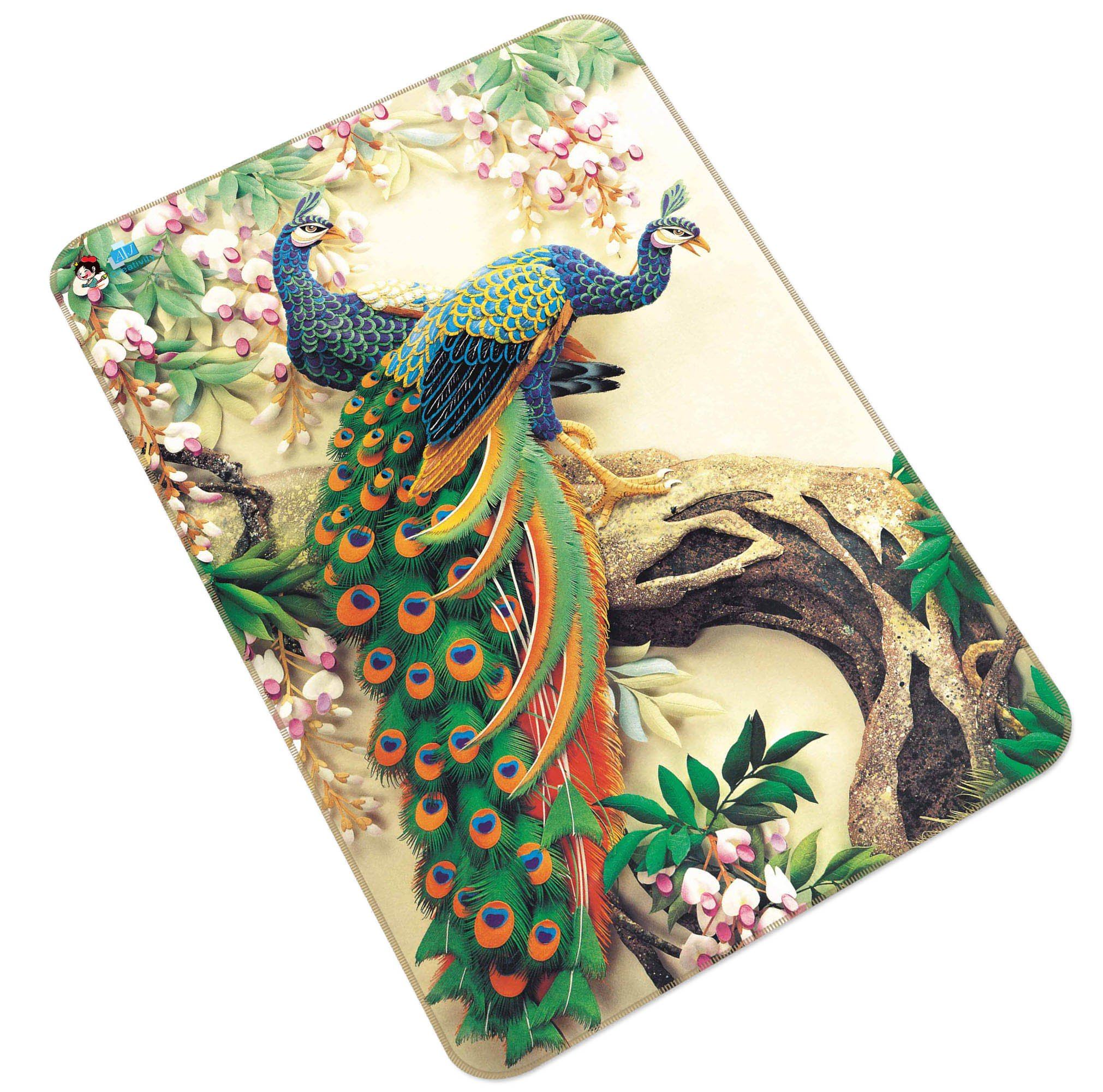 3D Flowers Tree Peacocks 186 Non Slip Rug Mat Mat AJ Creativity Home 