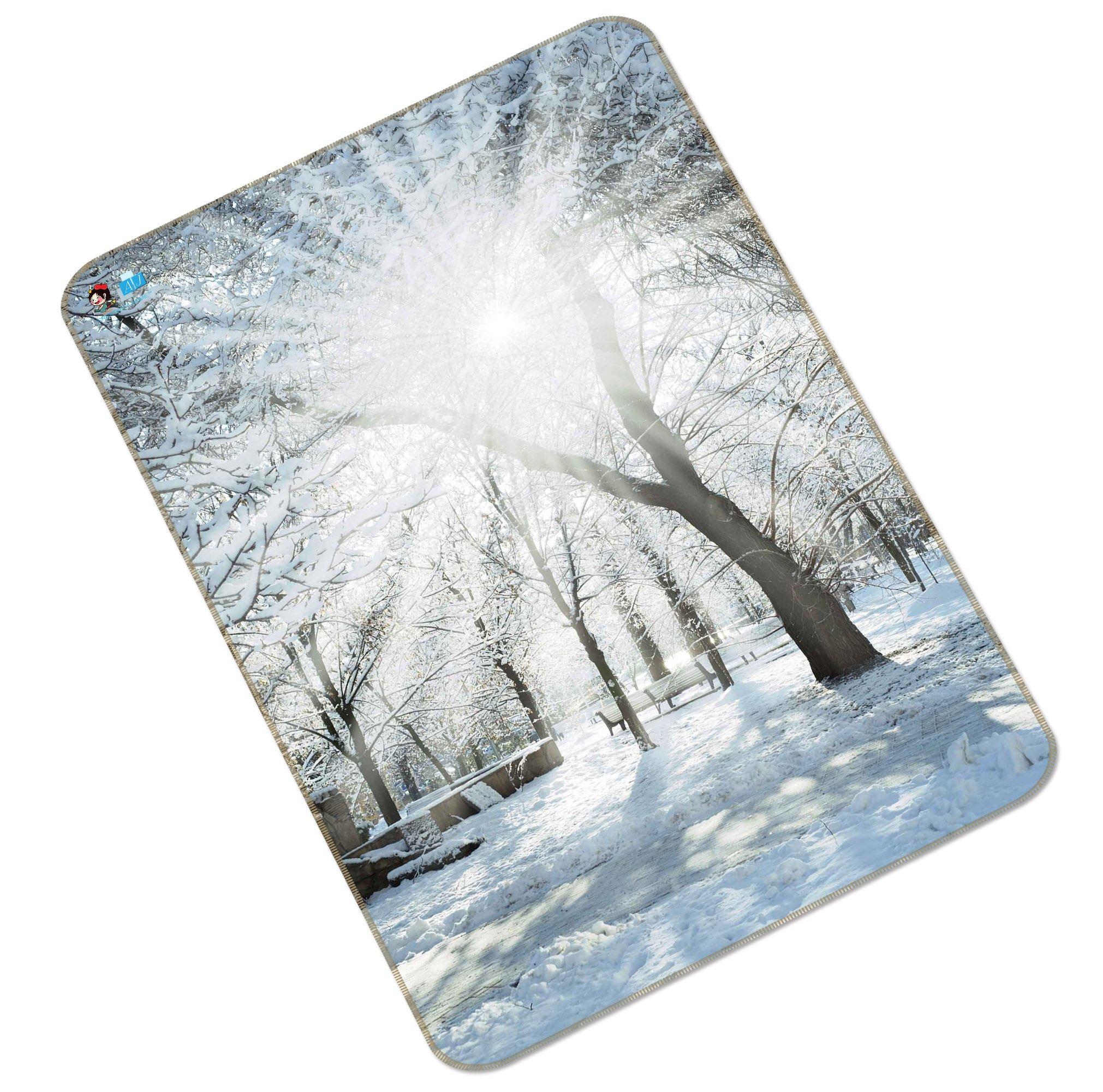 3D Winter Snow Trees Sunshine 154 Non Slip Rug Mat Mat AJ Creativity Home 