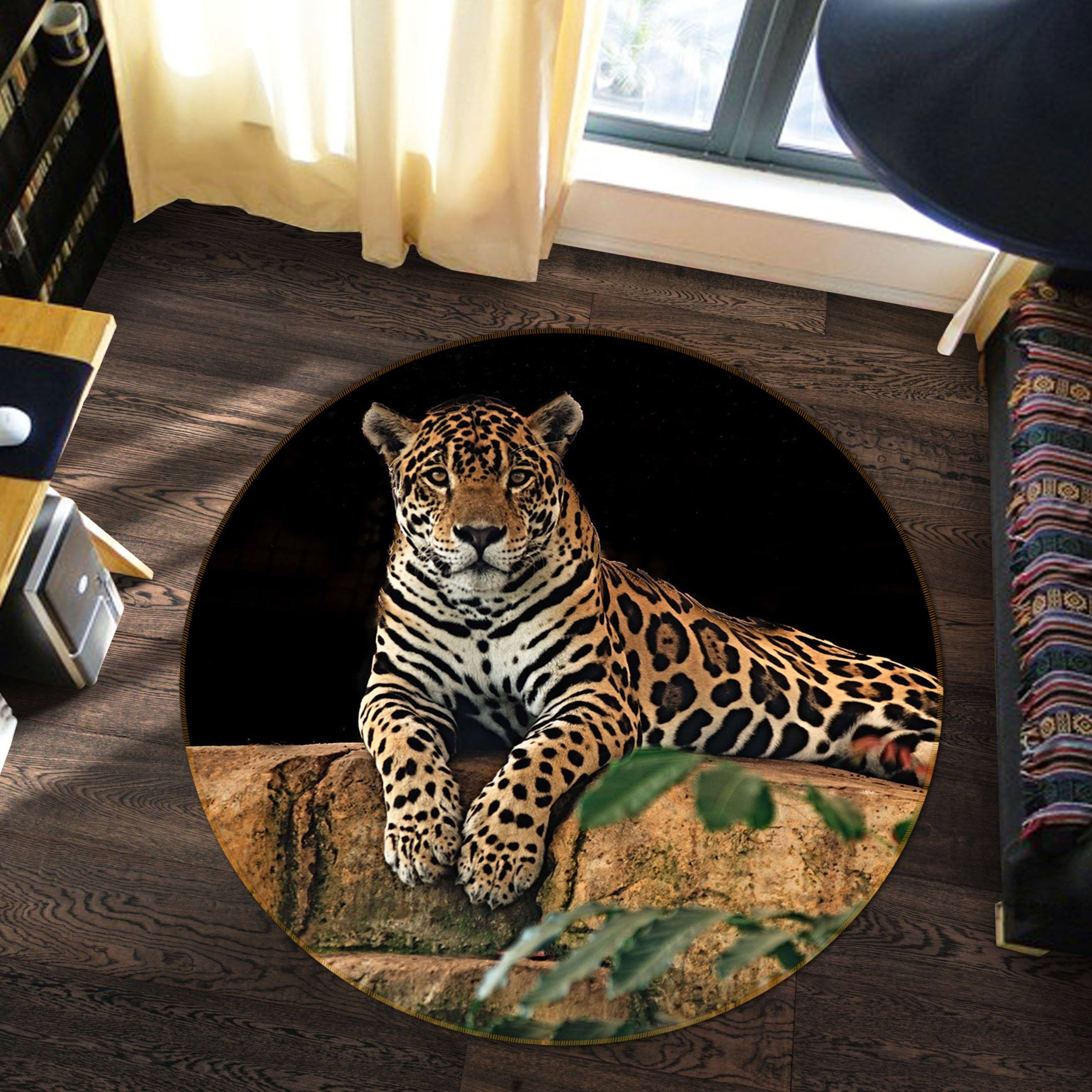 3D Lying Tiger 067 Animal Round Non Slip Rug Mat Mat AJ Creativity Home 