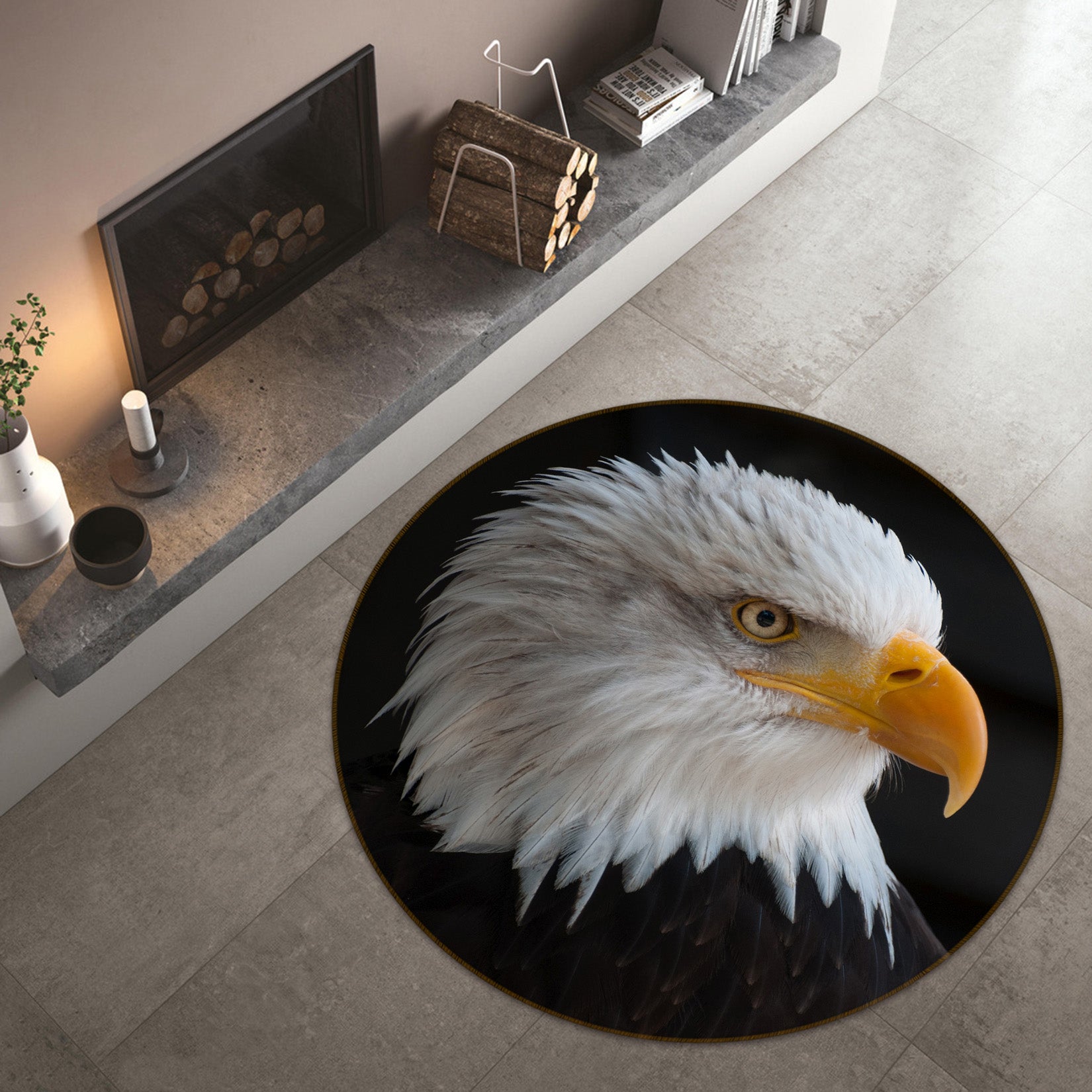 3D Eagle 81275 Animal Round Non Slip Rug Mat