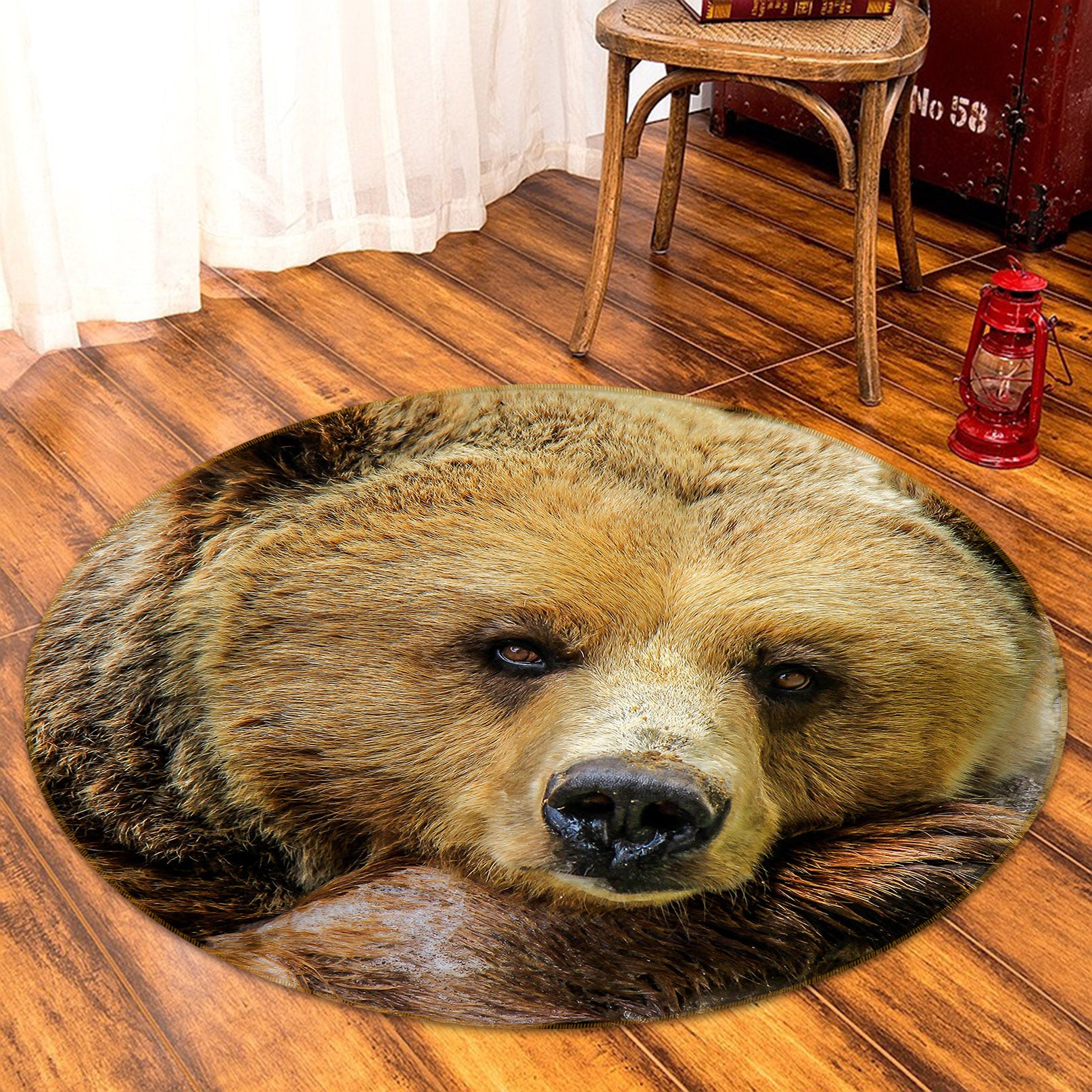 3D Bear 81276 Animal Round Non Slip Rug Mat