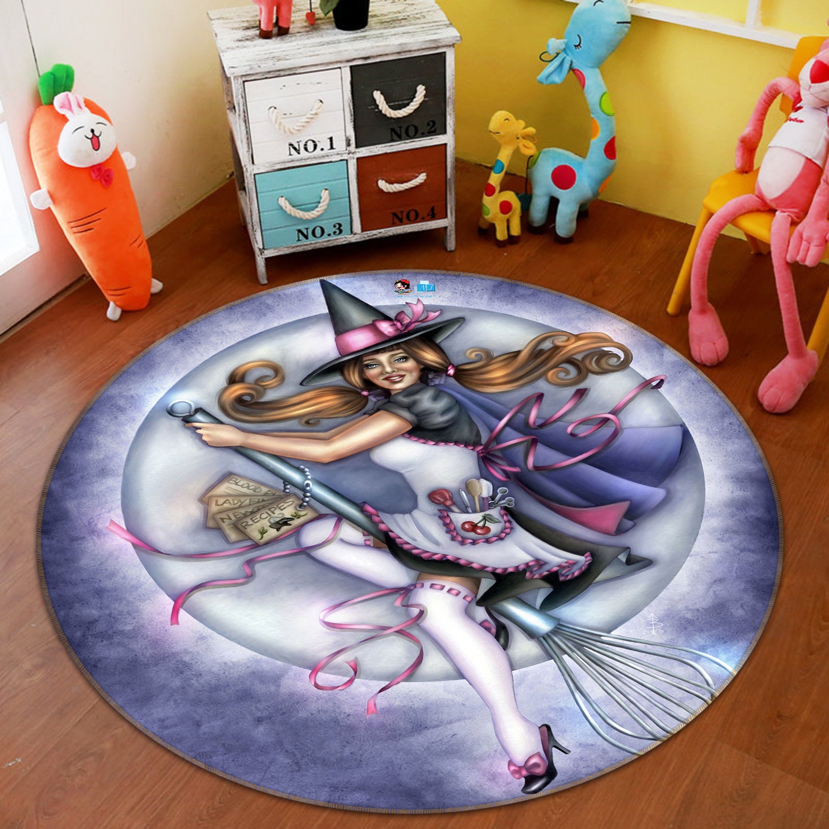 3D Magic Girl 8911 Brigid Ashwood Rug Round Non Slip Rug Mat