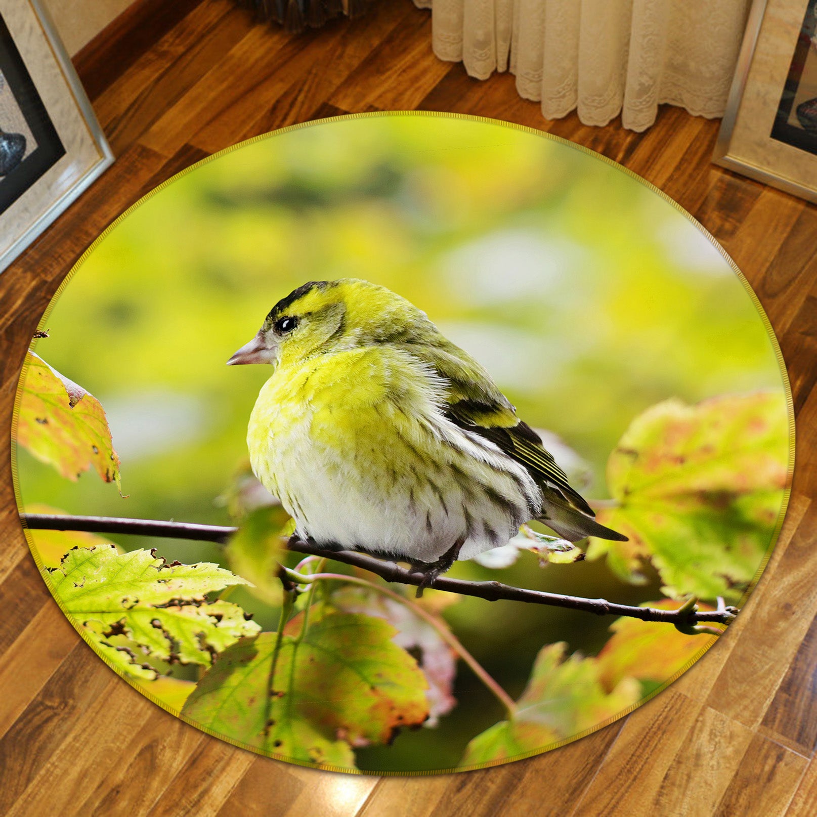 3D Sparrow 37155 Animal Round Non Slip Rug Mat