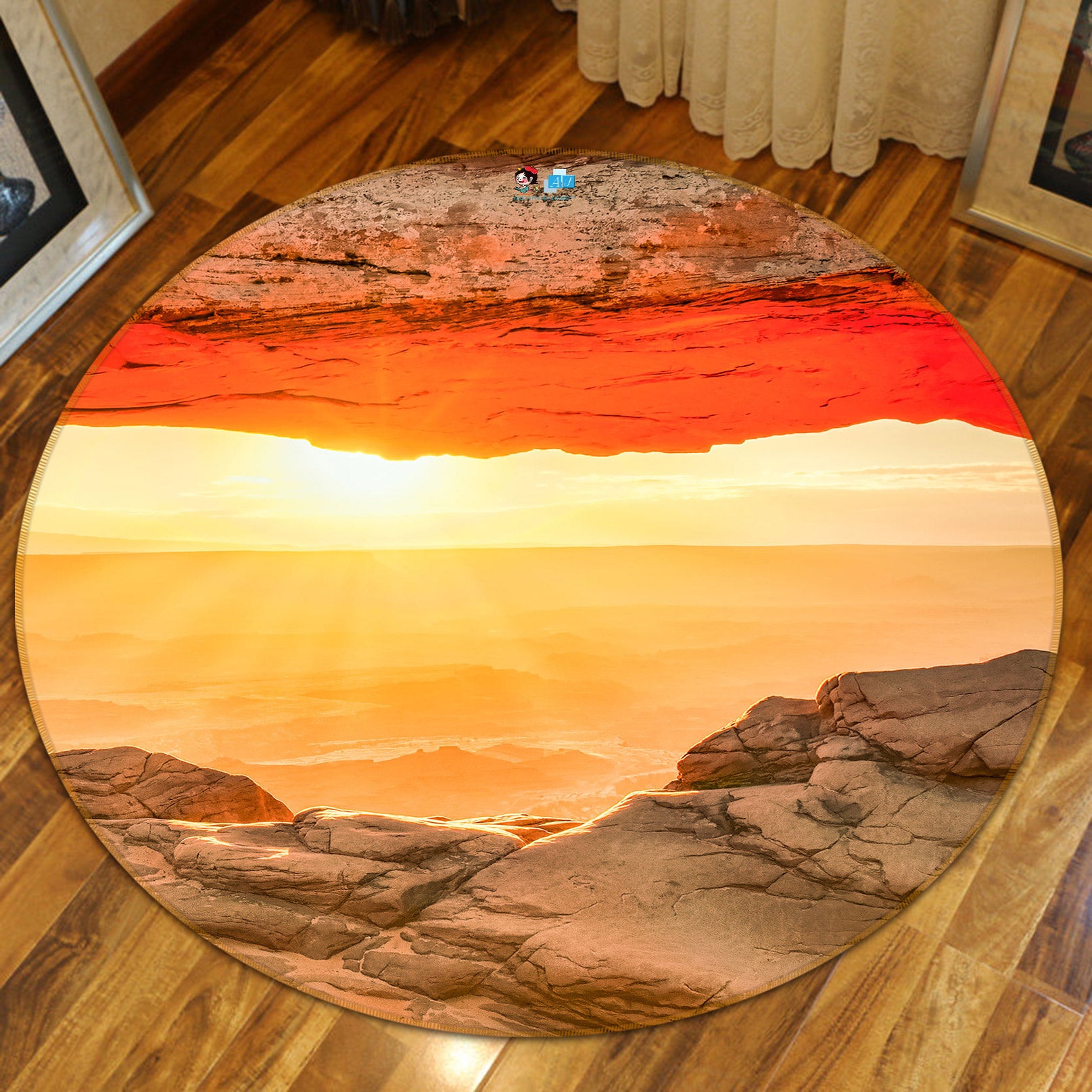 3D Sunshine Mountain 5031 Beth Sheridan Rug Round Non Slip Rug Mat