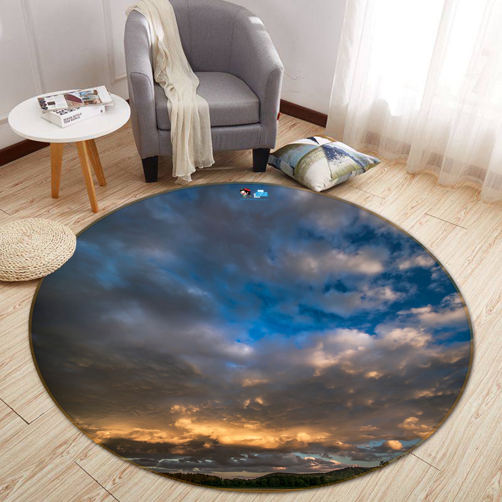 3D Sky 85106 Jerry LoFaro Rug Round Non Slip Rug Mat