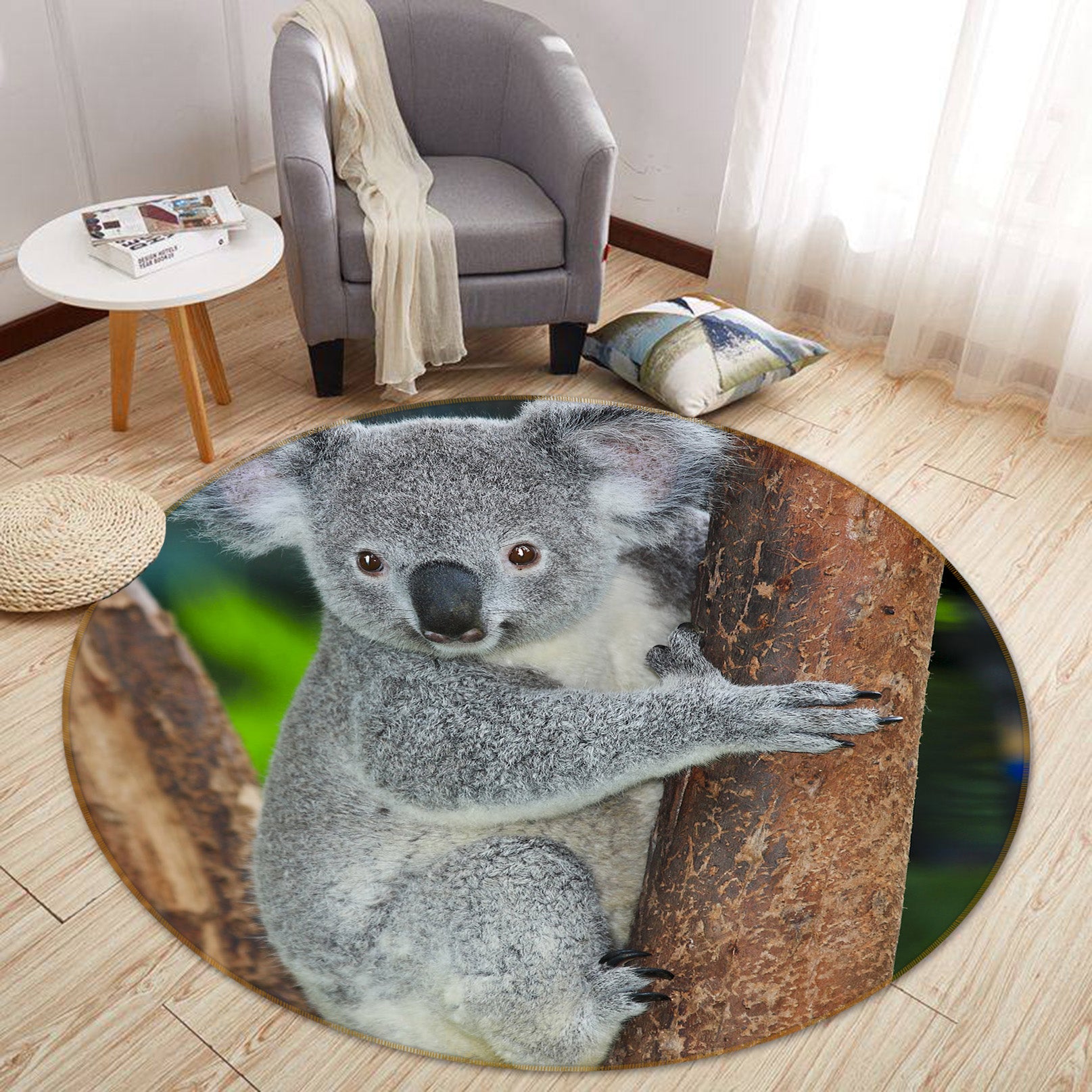 3D Koala 37188 Animal Round Non Slip Rug Mat