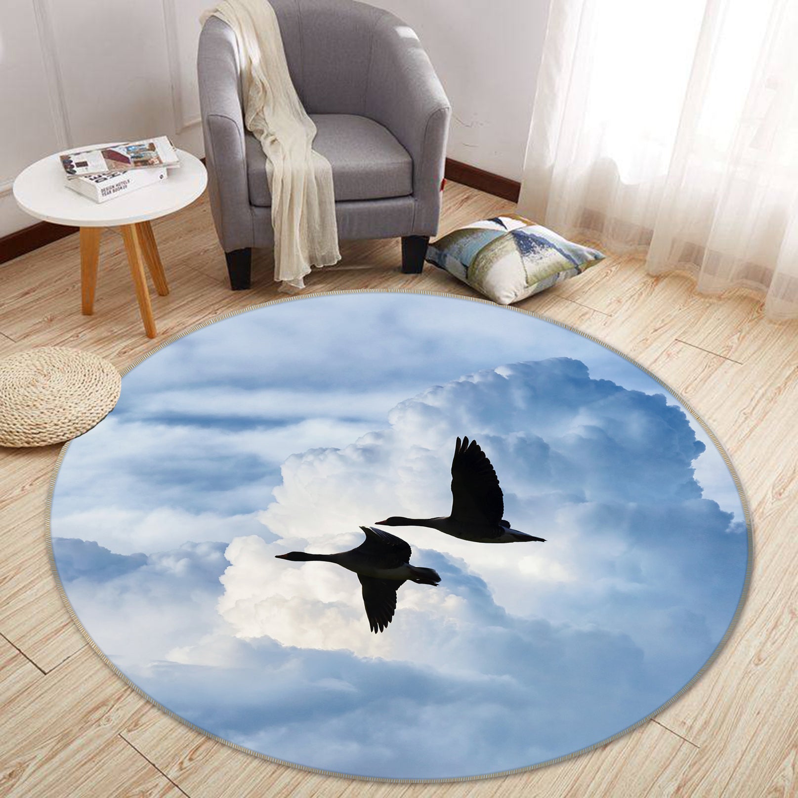 3D Goose 81289 Animal Round Non Slip Rug Mat