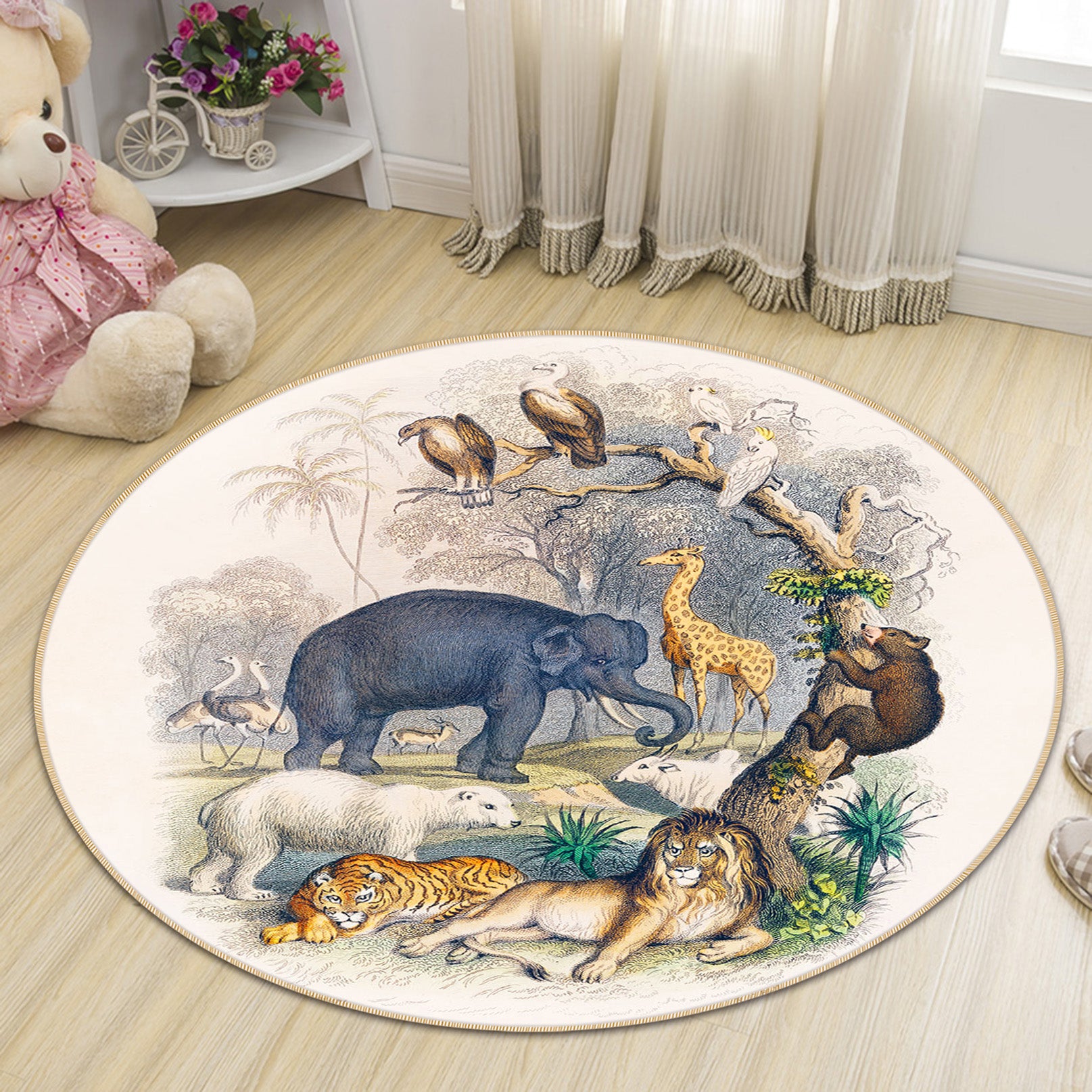 3D Animal 82226 Animal Round Non Slip Rug Mat