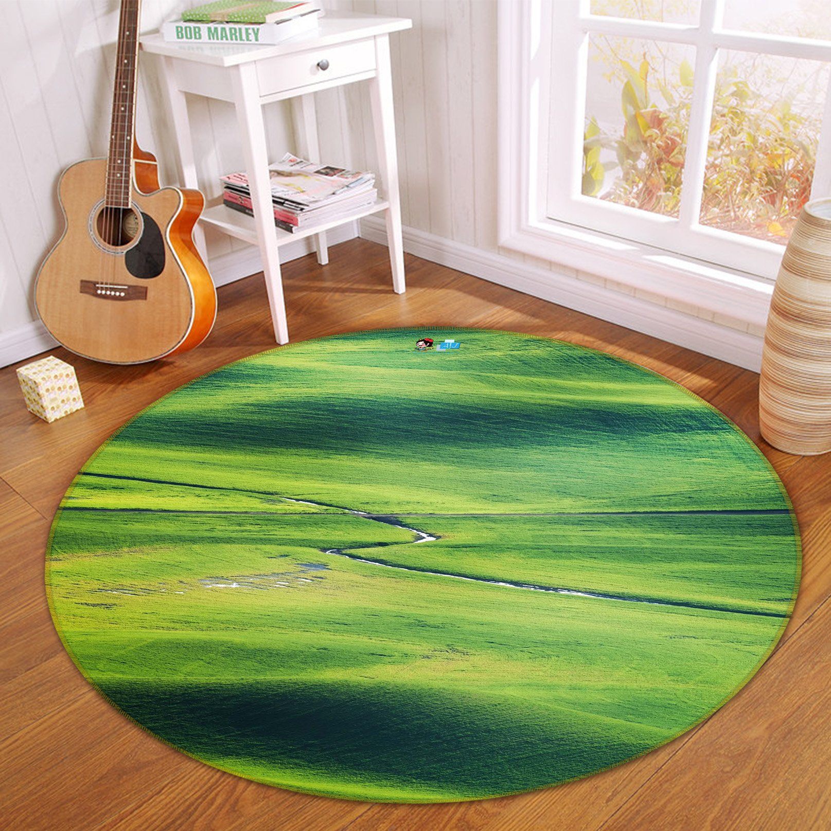 3D Grassland Creek 232 Round Non Slip Rug Mat Mat AJ Creativity Home 